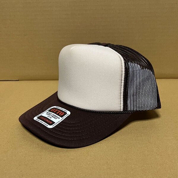 OTTO メッシュキャップ ツートンブラウンタン ブラウンタン 茶色とベージュ系タンのハーフ オットー CAP 帽子 無地 野球帽