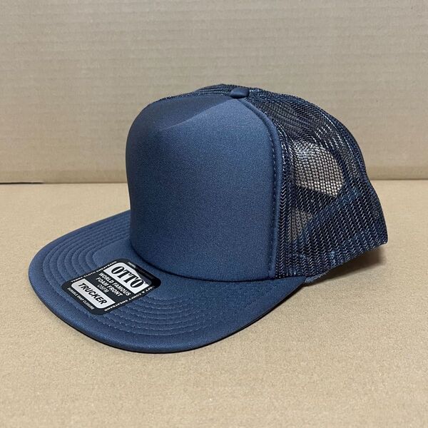OTTO メッシュキャップ フラットバイザー チャコールグレー オットー CAP 帽子 ミリタリー 無地 野球帽★