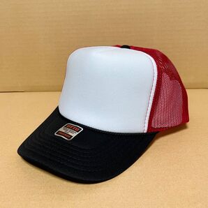 OTTO メッシュキャップ スリートーン 黒白赤 ブラック ホワイト レッド オットー CAP 帽子 無地 野球帽