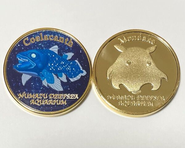 【新品】 沼津港深海水族館 シーラカンス・ミュージアム 記念メダル シーラカンス & メンダコ 2種セット 茶平工業