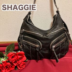 SHAGGIE アウトポケットヴィンテージバック ブラック y2kバック ショルダーバッグ 肩掛け 斜め掛け