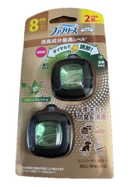 P&G ファブリーズ クルマ イージークリップ 消臭成分最高レベル クリーンフレッシュ 2.5ml 2個入