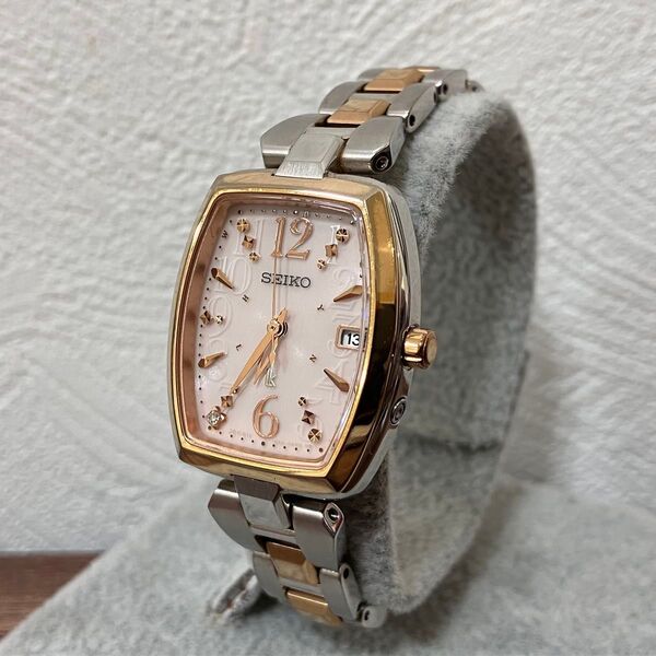SEIKO LK セイコールキア 腕時計 レディース 1B32-0AF0 ワンポイントダイヤ ソーラー電波時計 稼働◯