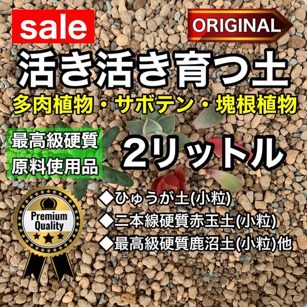多肉植物の土 サボテンの土 多肉植物用土 塊根植物の土オリジナル 2リットル