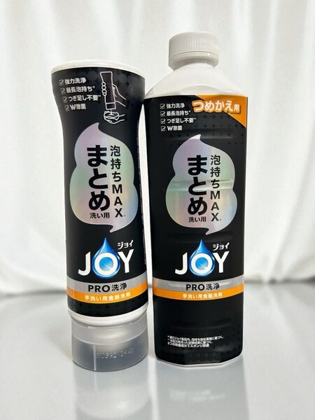 JOY PRO洗浄 手洗い用食器用洗剤 詰め替え&通常ボトルセット 泡立ちMAX まとめ洗い用(ミニ折り紙一枚付き)