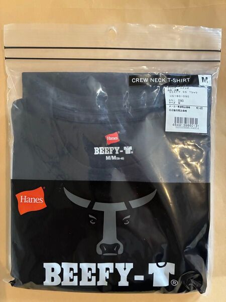 【ヘインズ】ビーフィー Tシャツ Mサイズ ブラック 半袖 男女兼用 黒 BEEFY-T 肉厚 Hanes