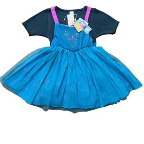 アナと雪の女王 エルサ チュールワンピース キッズ ワンピース 半袖 プリンセスドレス ドレス 子供服 新品未使用タグ付き 110