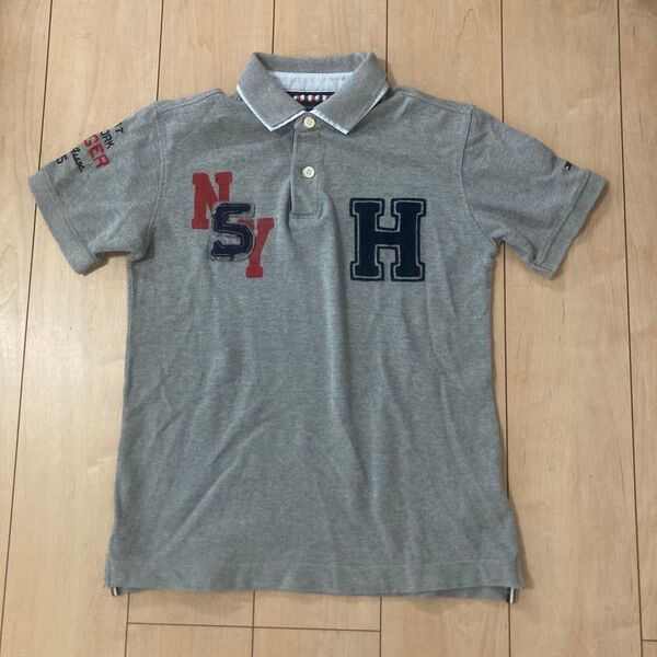 TOMMY HILFIGER グレー 半袖ポロシャツ S