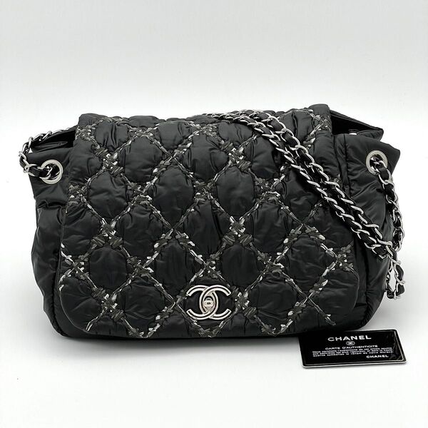CHANEL シャネル パリビザンス ナイロン フラップ ダブルチェーンバッグ