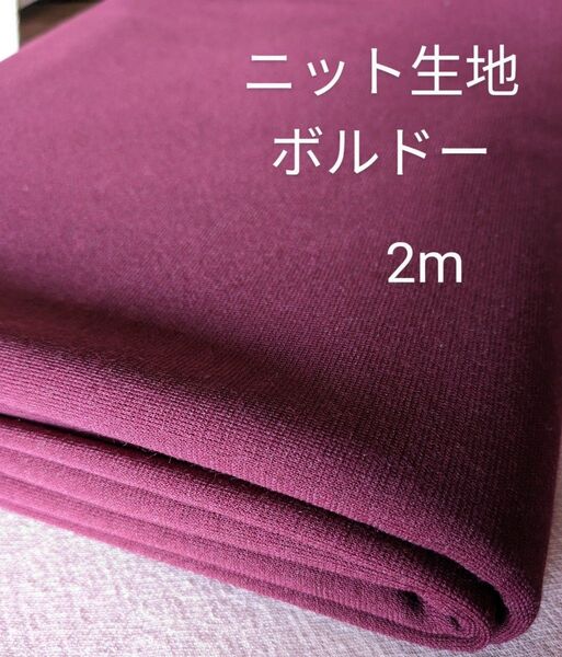 ニット生地◆2m◆ボルドー