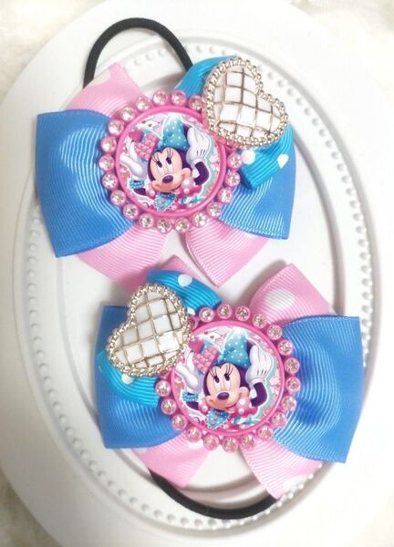 ヘアゴム キッズ リボン ミニーちゃん
