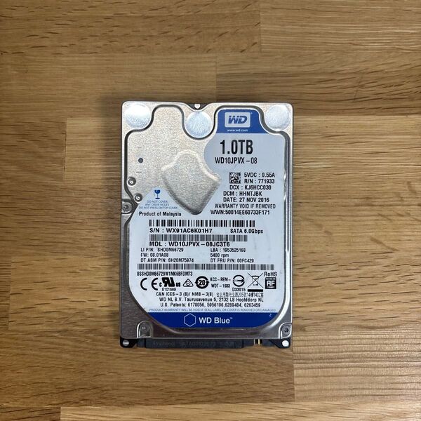 Western Digital 1TB HDD WD10JPVX-08JC3T6