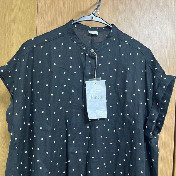 新品 アーバンリサーチ リネンドットワンピース ロングワンピース オーバーサイズ M ブラック