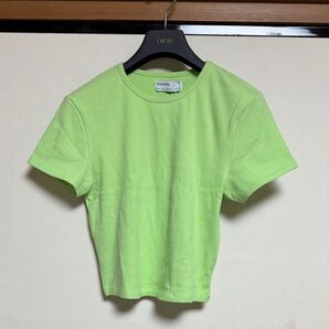 Bershka クロップド 半袖 リブTシャツ