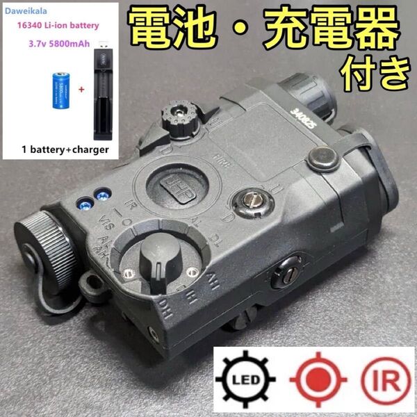 電池充電器付 PEQ15 LA5C BK/レッドレーザー NGAL/mawl/ogl