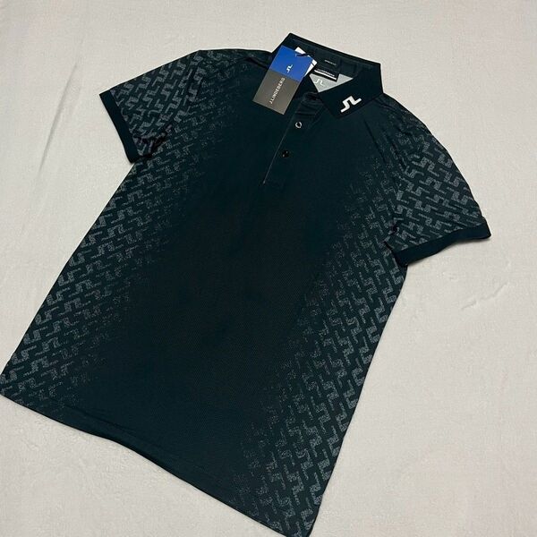 新品 J.LINDEBERG ゴルフ 半袖ポロシャツ ブラック L メンズ 春夏 ジェイリンドバーグ