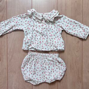 ZARAベビー フラワープリントブラウス セットアップ68サイズ