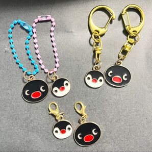 ピングー&ピンガ 6個組 ミニチャーム チャーム キーホルダー ボールチェーン 6個セット マスクチャーム カバンアクセサリー