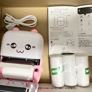 ピンク1台【シールロール3本セット】サーマルプリンター スマホプリンター ハンディープリンター ミニプリンター おもちゃプリンター