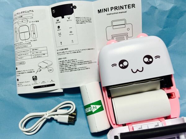 ピンク 傷あり【シールロール1本セット】サーマルプリンター スマホプリンター ハンディプリンター ミニプリンター おもちゃプリンタ