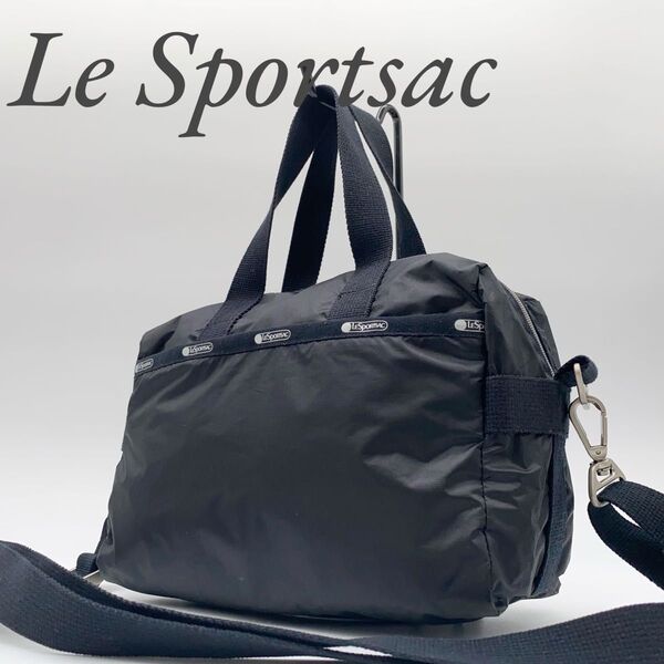 【極美品】レスポートサック ミニボストン 2way エッセンシャル ブラック