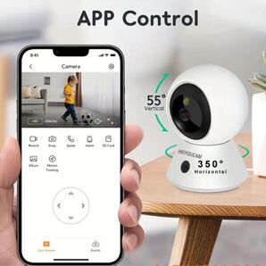 新品 スマートホームカメラ WiFi PTZ モーショントラッキング USB-C給電 ペットカメラ ベビーモニター