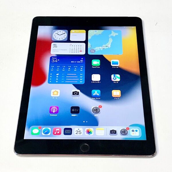 7/26にバッテリー新品交換 ★ iPad Air 第2世代 9.7 16GB グレイ au ★ 超美品に近い美品 ★