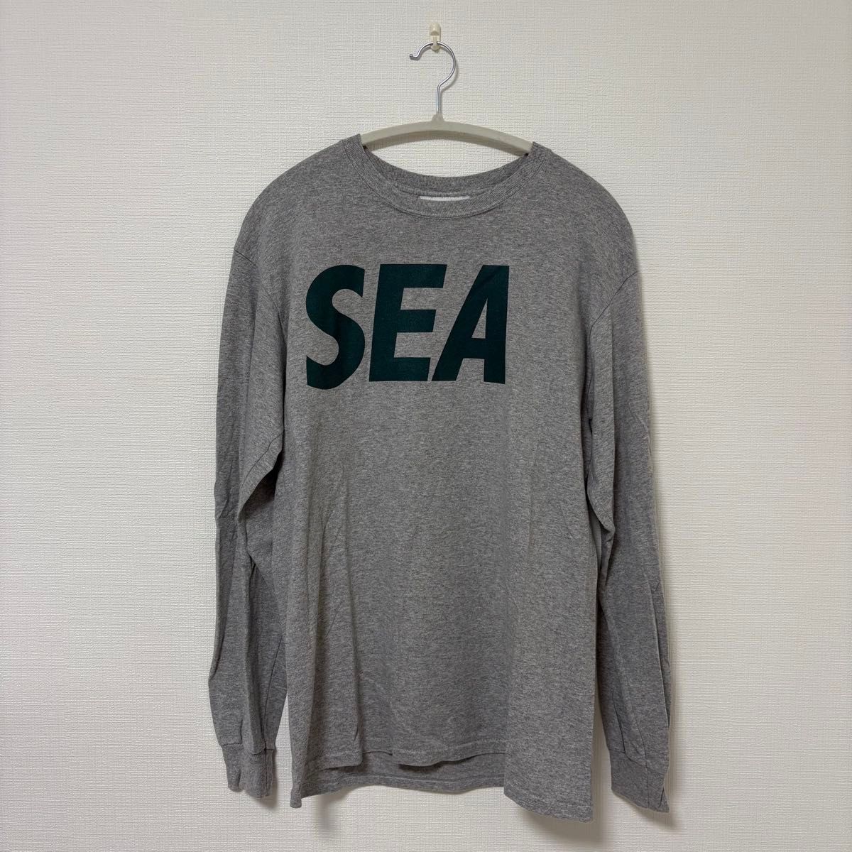 ウィンダンシー　WIND AND SEA Tシャツ　ロンT 長袖　グレー　グリーン　ロゴ