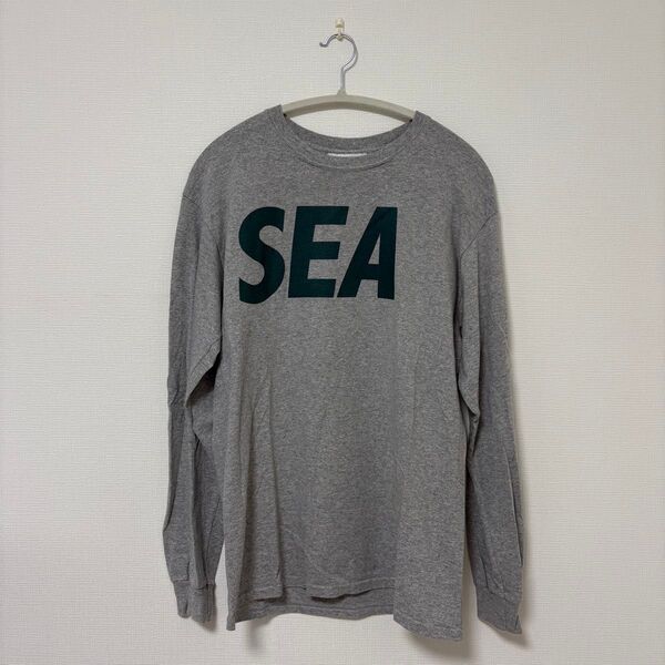 ウィンダンシー WIND AND SEA Tシャツ ロンT 長袖 グレー グリーン ロゴ