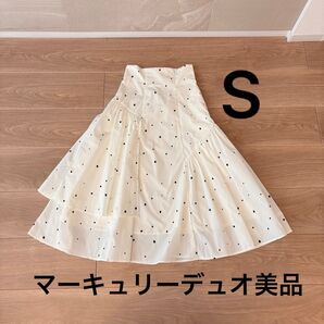 マーキュリーデュオ アシメレイヤードフレアスカート ドットスカート Sサイズ