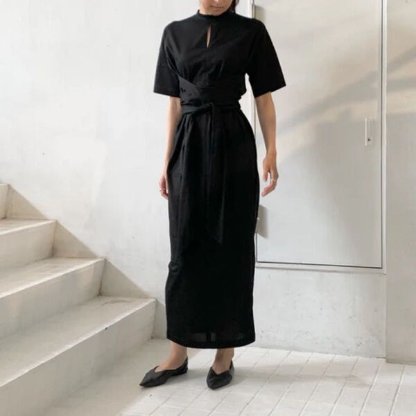 マメクロゴウチ Suvin Cotton Jersey Dress ワンピース