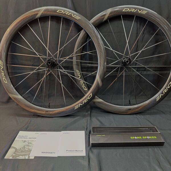 ELITEWHEELS(エリートホイール)Drive 50D II カーボンホイール前後セット ゴールドデカール シマノフリー