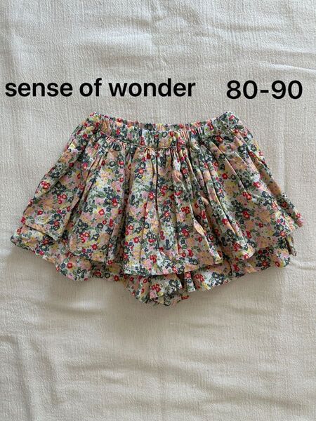 sense of wonder 80-90cm ギャザーフレアーキュロット 花柄 ベビー服 子供服 女の子 キュロット キッズ