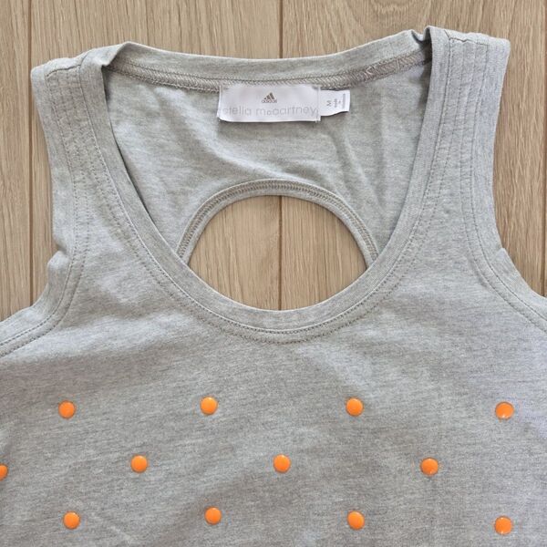 美品 adidas by stella mccartney アディダスバイステラマッカートニー タンクトップ ドット グレー
