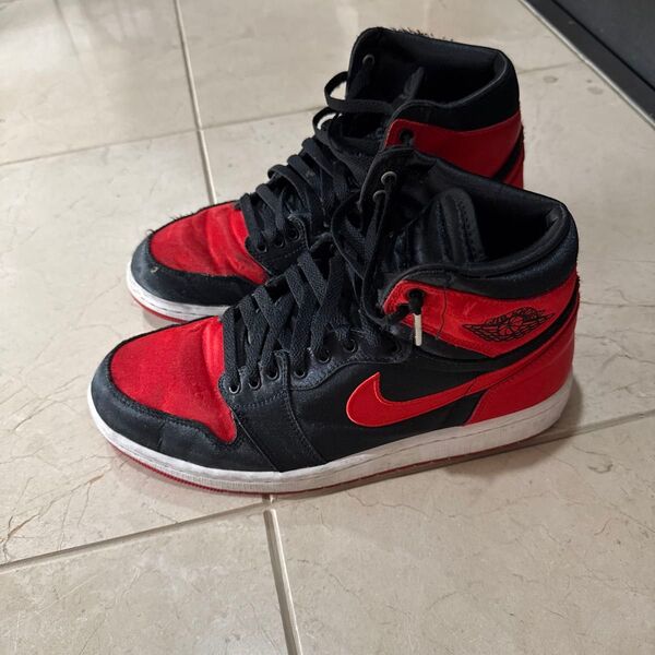 NIKE AIR JORDAN 1 RETRO HIGH SATIN BLACK OG 27.5cm