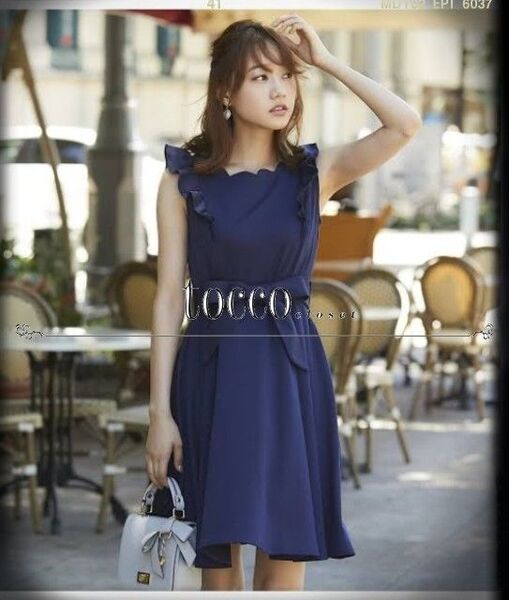 【tocco closet】ウエストリボン付きサマーポンチワンピース■トッコクローゼット