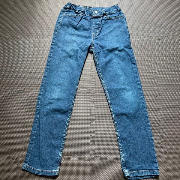 GU デニム 長ズボン キッズ 150 ロングパンツ デニムパンツ 子ども ストレッチ ストレート ジーユー