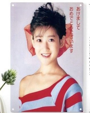 岡田有希子 ブリキ風 看板