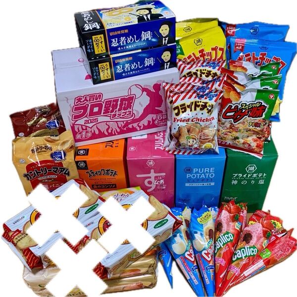 お菓子 詰め合わせ スナック ポテトチップス グミ カントリーマアム 忍者めし鋼 カプリコ 苺 チョコ のり塩