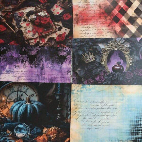 naco様 antique Fantasy⑦デザインペーパーA4 3種類×各5枚ずつ 合計15枚 両面6デザイン