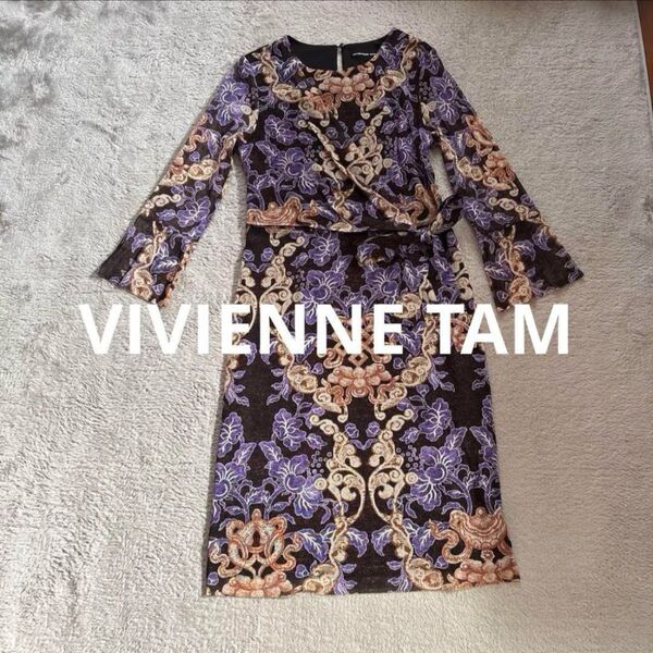 VIVIENNE TAM オリエンタル パワーネット ワンピ カシュクール ラップワンピース