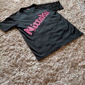 Nittaku 卓球Tシャツ ブラック ピンクSサイズ