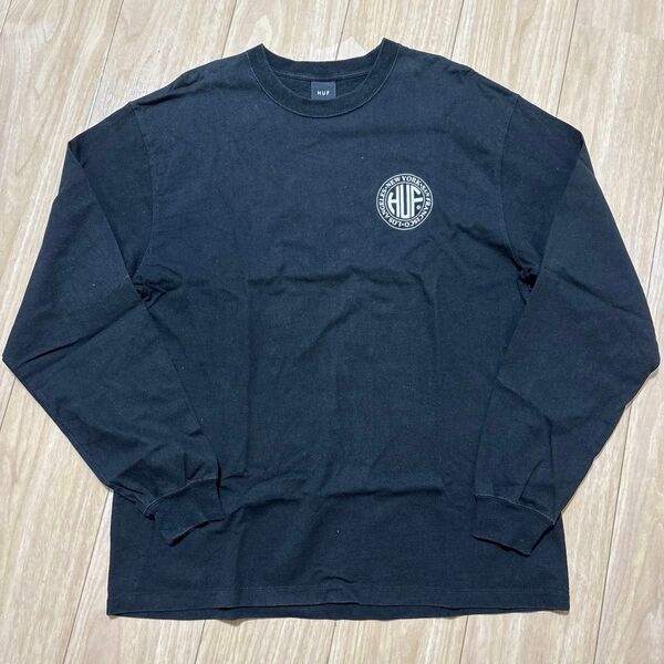 お値下げ☆ HUF サークルロゴ Lサイズ 長袖 Tシャツ ロングスリーブTシャツ ロンT L ブラック