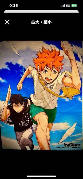 TVアニメ『ハイキュー!!』タペストリー。日向翔陽&影山飛雄猛ダッシュ!ショット
