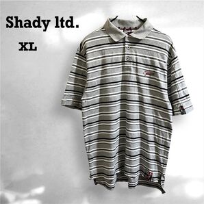 【激レア 00s】SHADY Ltd. ボーダー ポロシャツ 半袖 HIPHOP シェイディ エミネム EMINEM 刺繍ロゴ