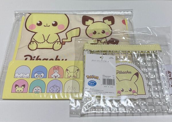 3COINS ポケピース ポケモン ミニエコバッグ ポーチ セット