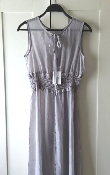 GRL グレイル 3way シフォン フレア ワンピース グレー タグ付き