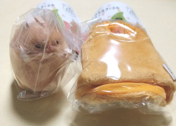 ねずみのぬいぐるみ&きぐるみコレクション2 ねずみのぬいぐるみ(にんじん色)&にんじんのきぐるみ