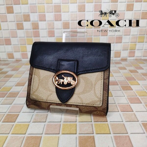 COACH コーチ シグネチャー 二つ折り財布 コンパクトウォレット