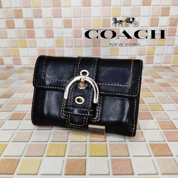 COACH コーチ レザー 三つ折り財布 コンパクトウォレット